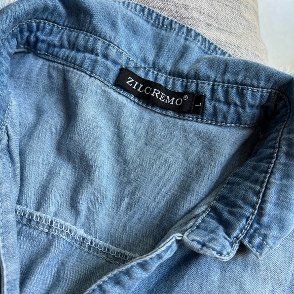 Chambray Button Down Dress - Picture 3 of 6